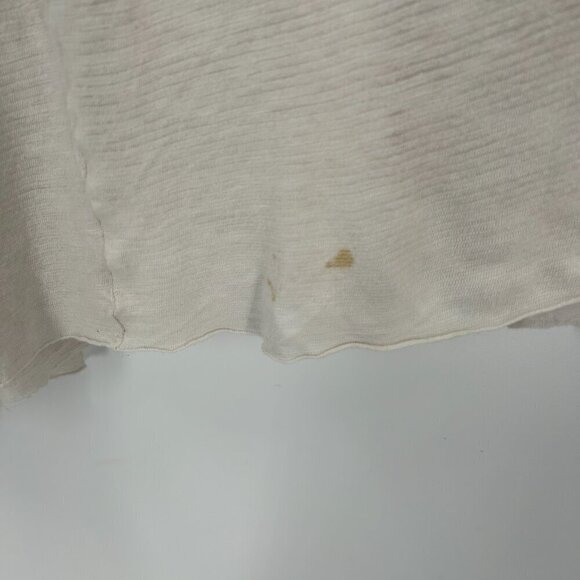 FREE PEOPLE *Flawed* Ivory Sheer Floral Embroidered Oversized Boho Top Small - Picture 7 of 9